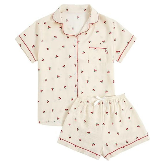 Long Sleeve Button Pajama Set